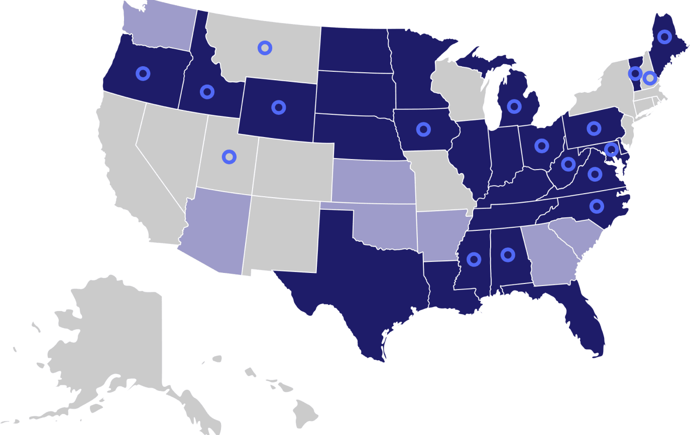 Map of USA Showing Alcohol Payment Terms